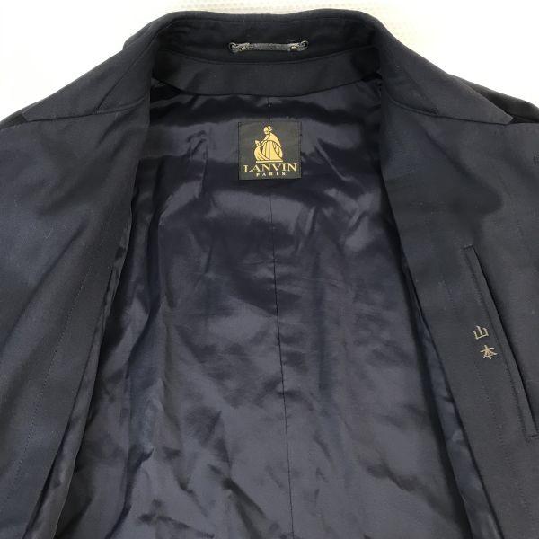Lanvin Италия Смесь шелка и шерсти Пальто-стенка R48-45 L-XL Темно-синий(ИСПОЛЬЗОВАЛ)