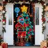 Флуоресцентный Рождественский чехол на дверь, светящийся в темноте баннер на дверь, активируемый УФ-излучением, для наружного и внутреннего праздничного украшения