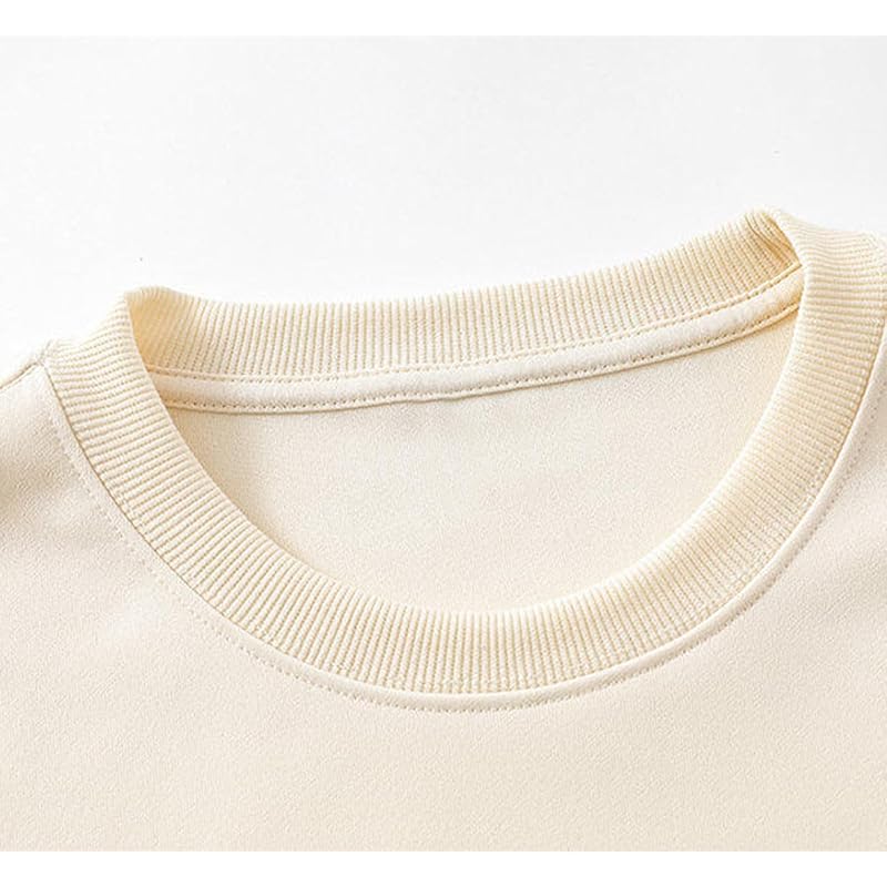 [EASTEMPO] Ladies Trainer Spring Long Sleeve Relaxing Plain Color Fashionable Casual Cute Large Size (JP, Alphabet, M, Beige)