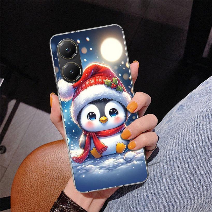 Christmas Penguin Phnoe Case for Xiaomi Poco X5 X6 X7 Pro X4 Gt F7 Ultra M8 M7 Redmi 15C 15 13C 13 12C 12 Unique Cover Coque Poc