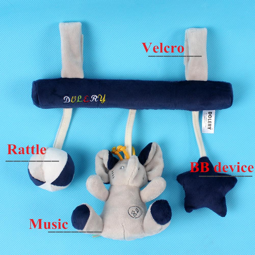 Star Animal Music Carriage Attachments Bed Hanging Plush Toys for Early Education