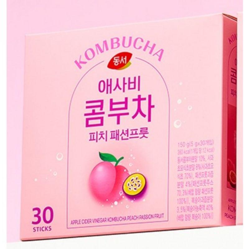 Dongsuh Яблочный уксус Комбуча Персик Маракуйя 5 г X 30 Пакетиков