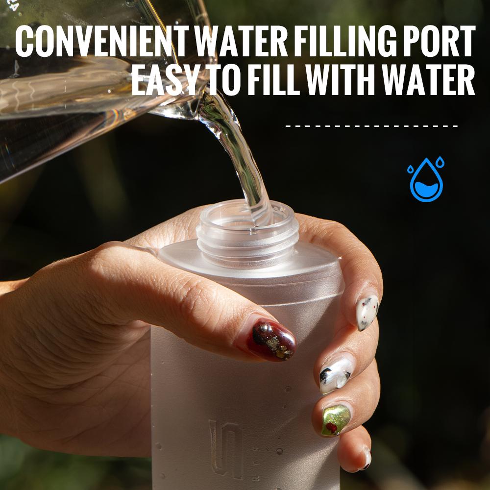 WRELS Running Water Bottle Soft Flask Folding Collapsible Water Bottle TPU BPA-Free Camping Hiking Travel Folding Water Bottle