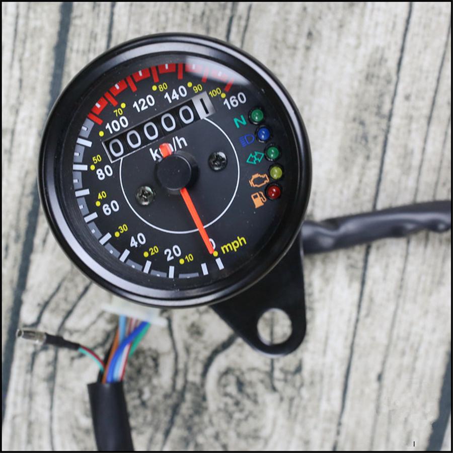 Universal Motorcycles Mechanical Odometer Speedometer Fuel Level Indicator Light