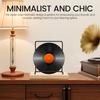2Pcs Wood Base Vinyl Record Display Stand With Metal Back Support Stable Vinyl Record Holder Easy To Assemble for Household