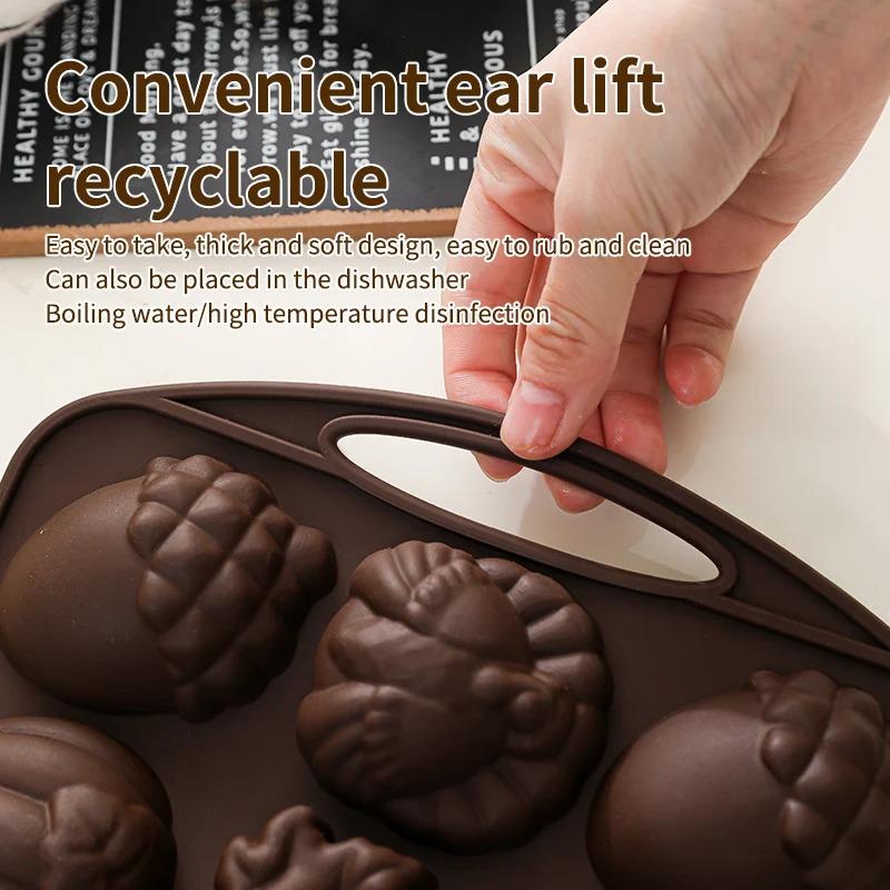 Антипригарная силиконовая форма для выпечки кексов и маффинов с формами орехов и листьев, DIY форма для шоколада, Форма для выпечки для тортов, желе, хлеба, Форма для выпечки