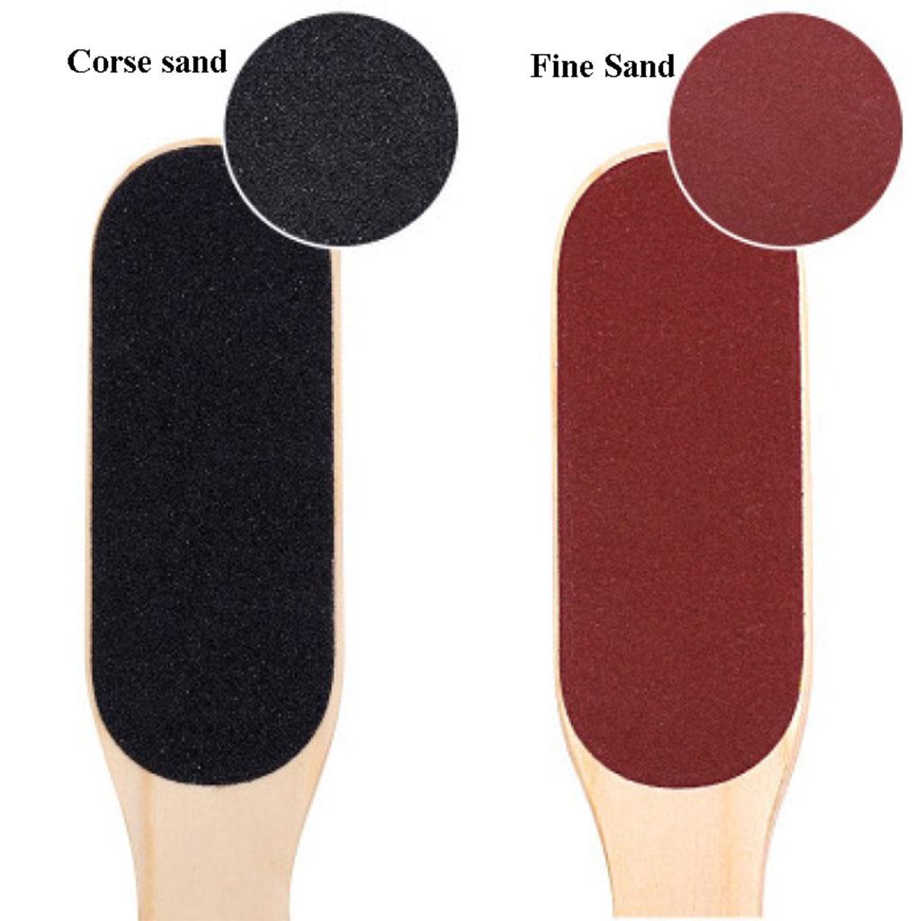 Деревянная педикюрная пилка для ног с двухсторонней поверхностью и удобной ручкой