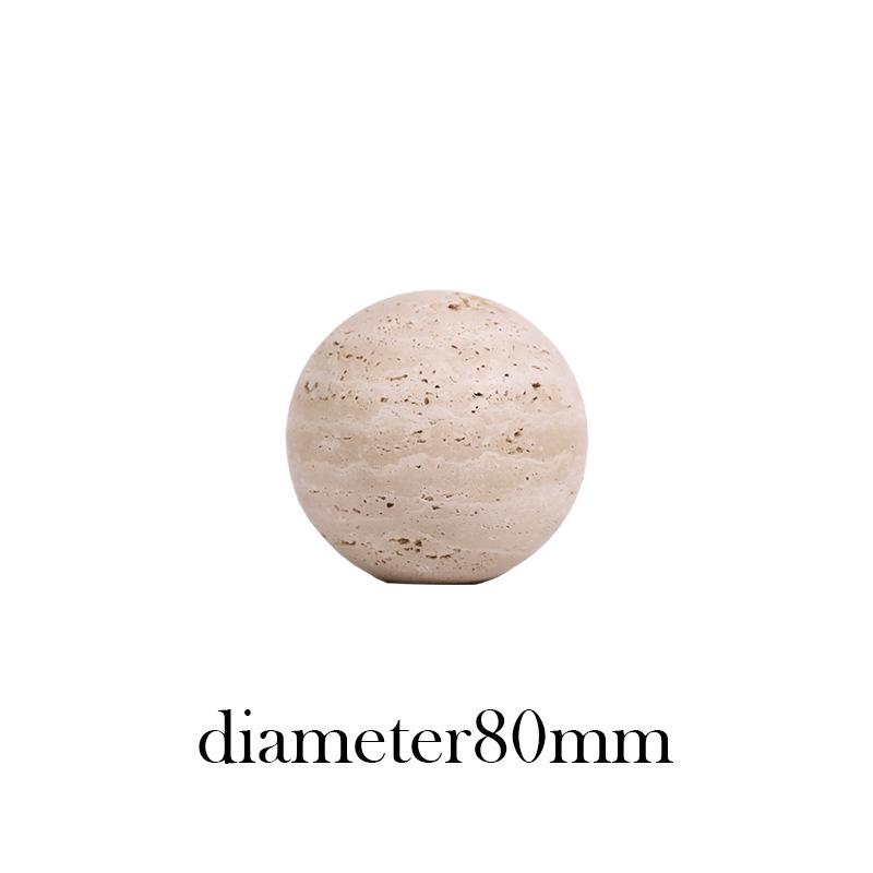Wabi-Sabi Modern Travertine Sphere Ornament for Home or Hotel Decor