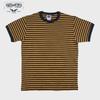 Летняя полосатая мужская футболка цвета хаки и морской волны OKONKWO