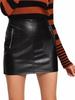 Mini Women Hot Designer New Black Unique Slim Fit Genuine Lambskin Leather Skirt