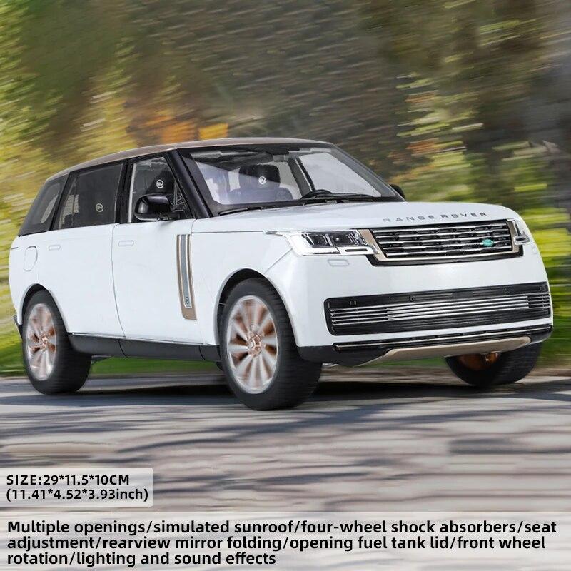 1:Металлическая литая модель Land Rover Range Rover в масштабе 1:18 с внедорожными возможностями и амортизацией на все колеса