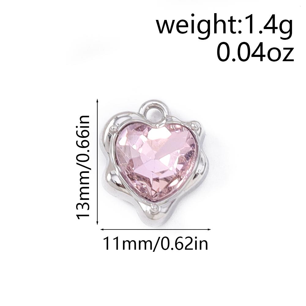 5pcs Elegant Crystal CZ Love Heart Charms Pendants for Necklace Earrings Bracelet DIY Jewelry Making Accessories Supplies
