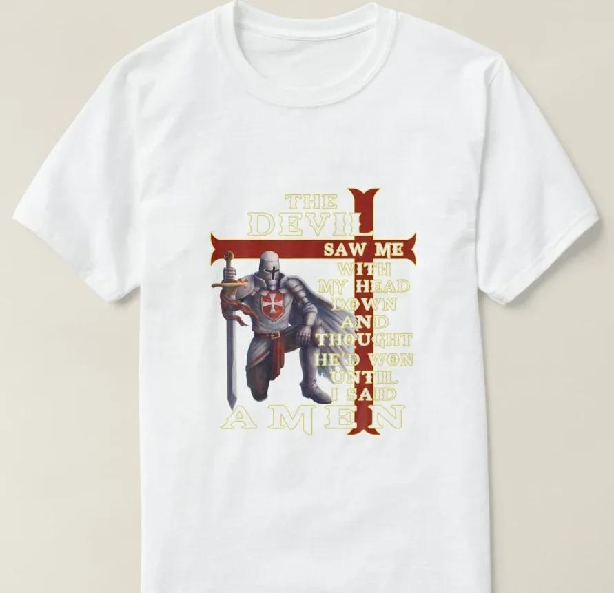 The Devil Saw Me With My Head Down Knights Templar TShirt 100 Cotton ONeck Short Sleeve Casual Mens Tshirt Size S3XL