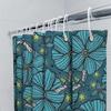 Vibrant Blue Floral Shower Curtain Modern Bathroom Decor Waterproof Fabric With Hook Rings For Bathtub Or Poolside Use.