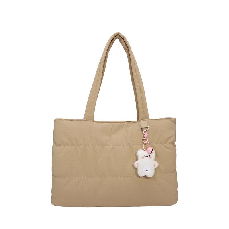 2025 осень и зима новая модная вместительная простая сумка-тоут универсальная легкая трендовая подмышечная хлопковая сумка на плечо