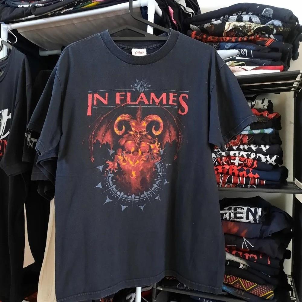 In Flames группа 90-е редкий дизайн Унисекс Футболка с коротким рукавом винтаж Унисекс Футболка