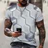 Men's Personalized Honeycomb Shaped 3D Digital Printed Casual Short Sleeved Top T-shirt