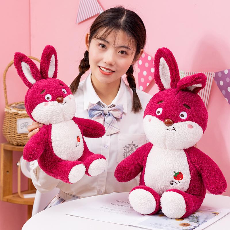 New Strawberry Hug Rabbit Plush Toy Creative Hot Selling Strawberry Rabbit Doll Children's Toy Birthday Gift Plush Rabbit Doll