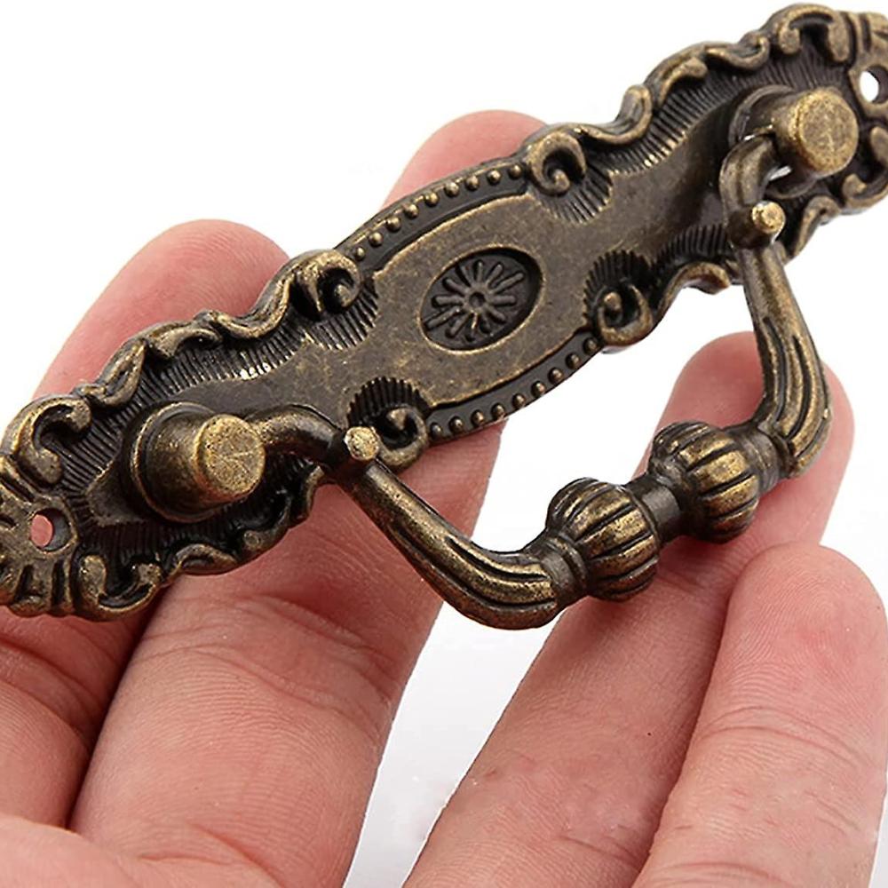 6 штук винтажных ручек для ящиков из цинкового сплава, в комплекте 12 винтов, ручка для шкафа из цинкового сплава, для мебели, шкафов, комодов, деревянных ящиков