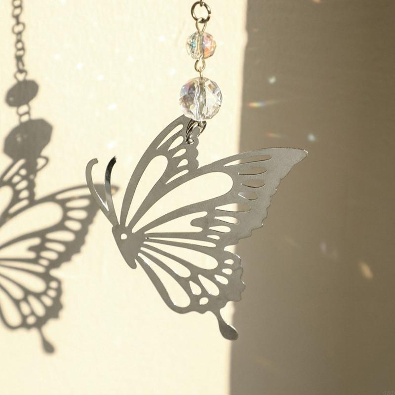 62KD Handmade Crystal Butterfly Suncatchers Hangings Pendants for Window Tree Decors