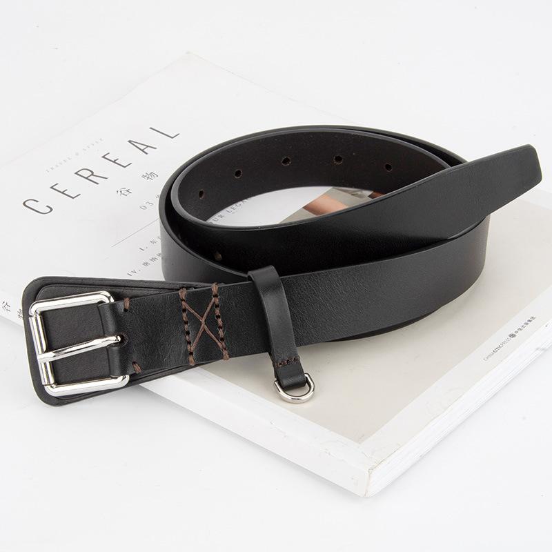 European and American Women's Dress Waist Cover Head Layer Cowhide Alloy Buckle Fashion Decorative Belt High-end Genuine Leather Belt