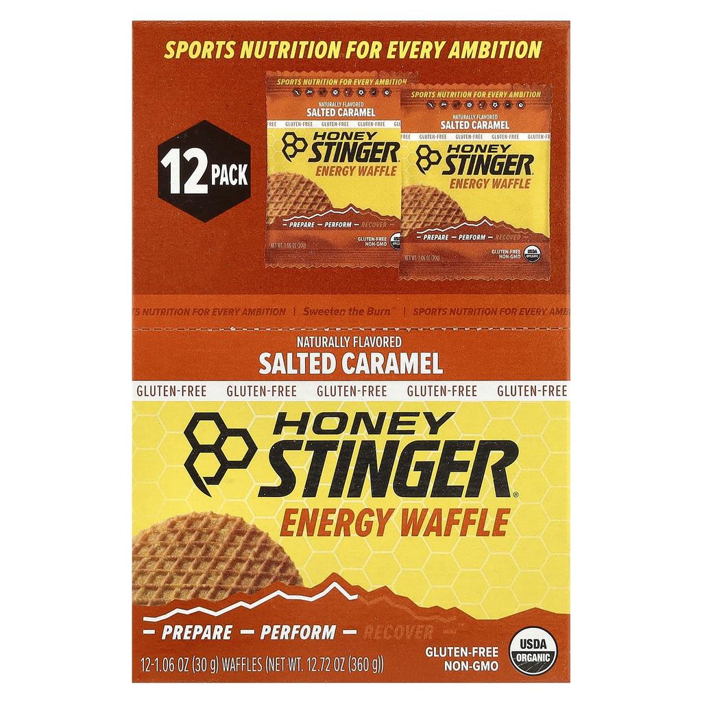 Honey Stinger, Energy Waffle, Salted Caramel, 12 Waffles, 30g (1.06oz) Each