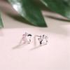 New Fashion Beautiful Creative Cute Animal 925 Sterling Silver Jewelry Sweet Cat Claw Pink Exquisite Stud Earrings E085
