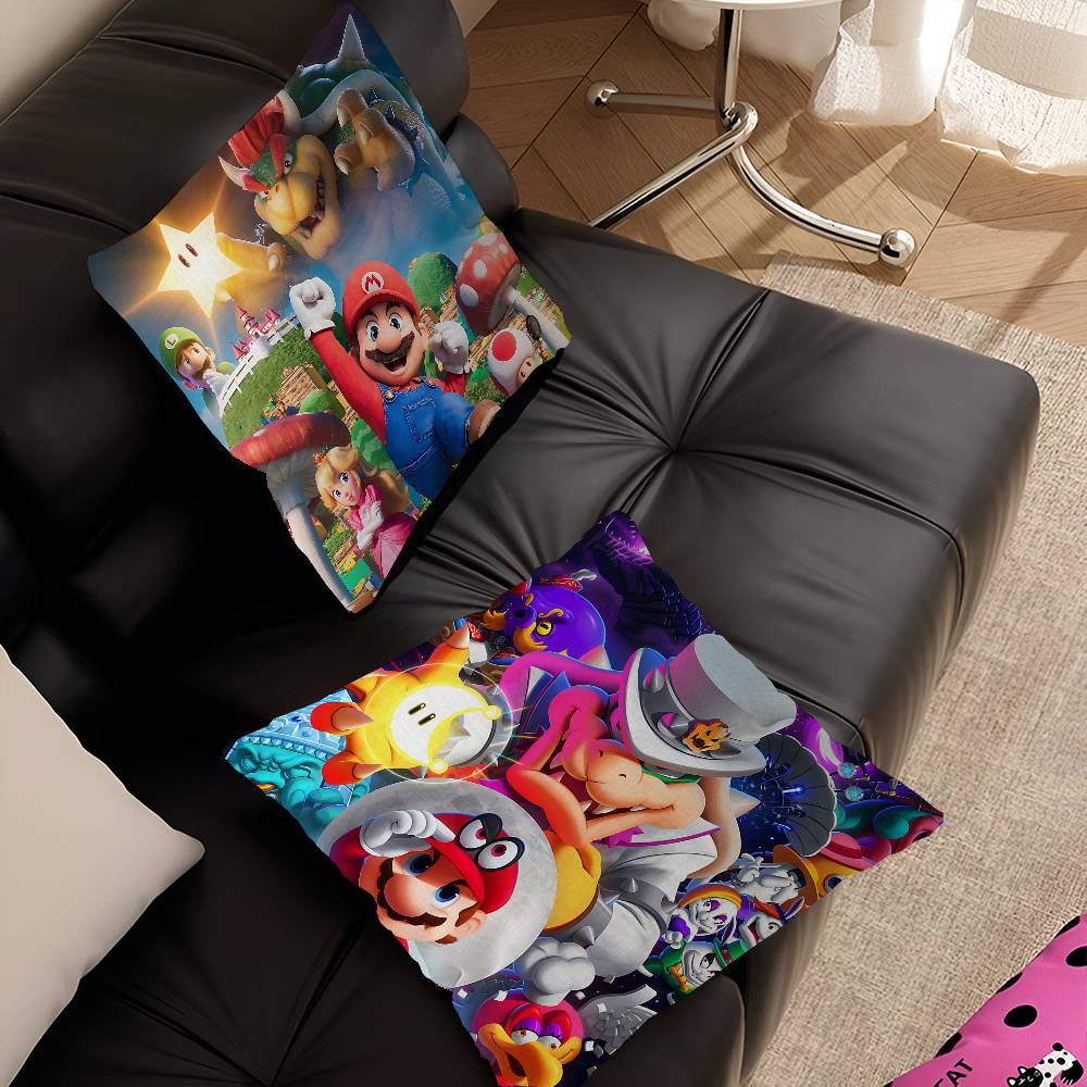 Cartoon Super M-Marios Cute Pillow Cushion Cover Pillowcase Living Room Sofa Home Decor Customized