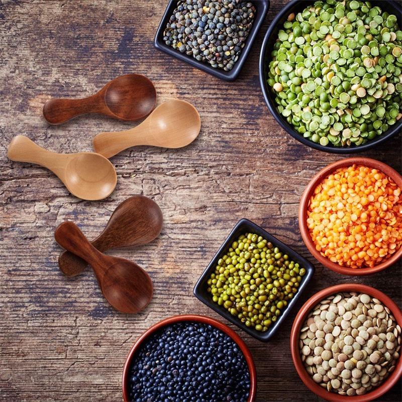 2 шт. Мини деревянные ложки кухонные ложки для специй и приправ сахар чайные ложки детские с короткой ручкой деревянные совки