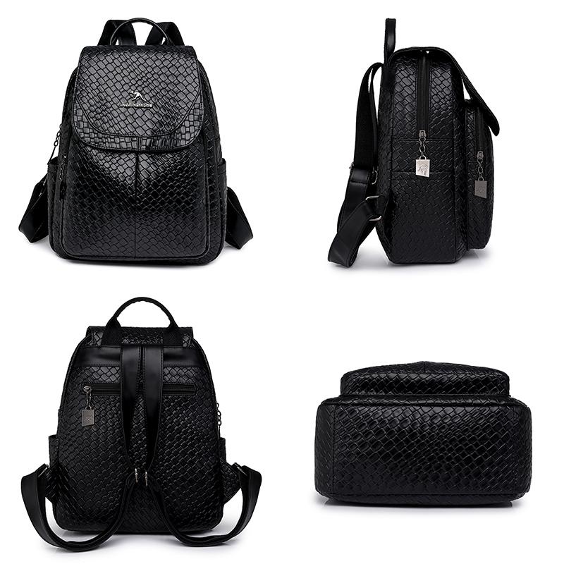 Vintage Women Leather Backpack Purse For Women  High Quality Female Design Bagpack Rucksack Large Bookbag For Girl Sac A Dos Quality