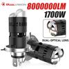 Мини-проектор Dualvision H4 Линза Светодиодные Автомобильные Лампы Фары 800000Лм 1700Вт CANBUS Турбо АвтоЛампы H4 Высокий Низкий Свет Лампа 12В 24В