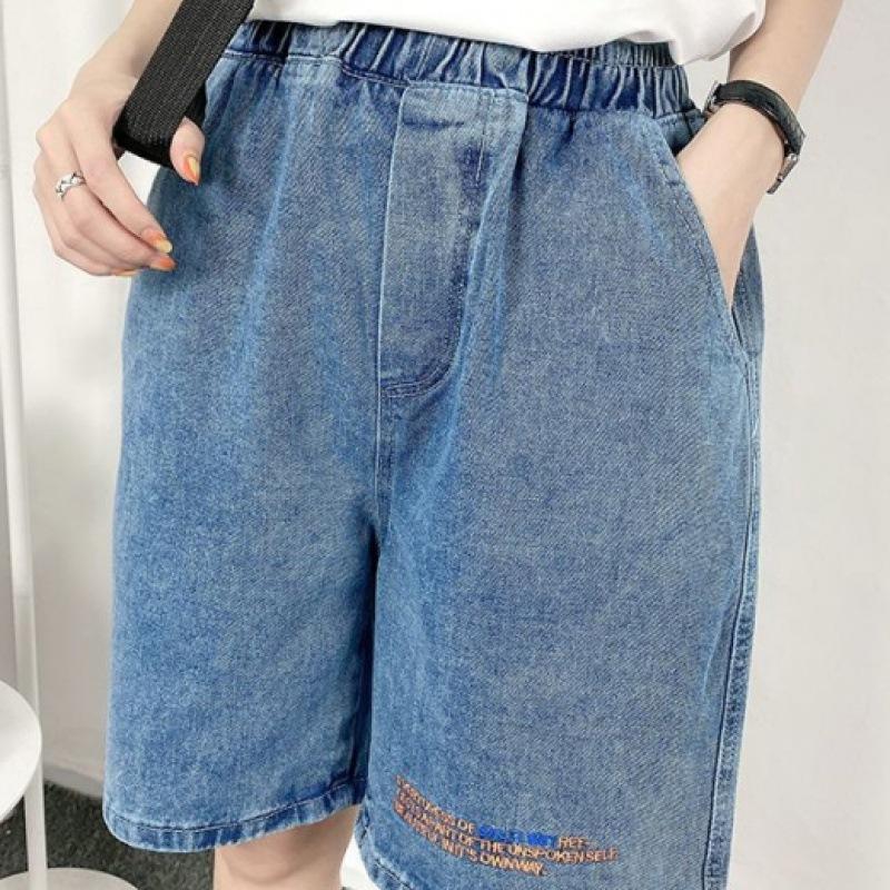 Женские джинсы с широкими штанинами и эластичным поясом. Осенние джинсы. Женские свободные прямые брюки с высокой талией.