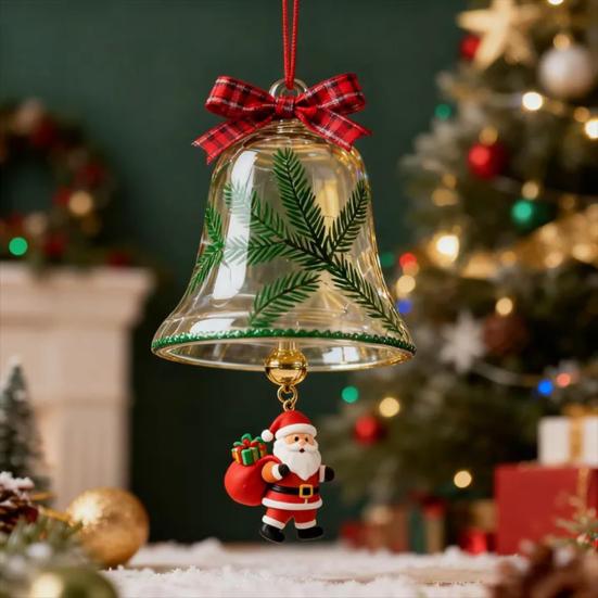 Рождественские колокольчики, елочные украшения, подвесной колокольчик с Санта-Клаусом/Лосем/Пингвином, украшения для праздничного домашнего декора елки
