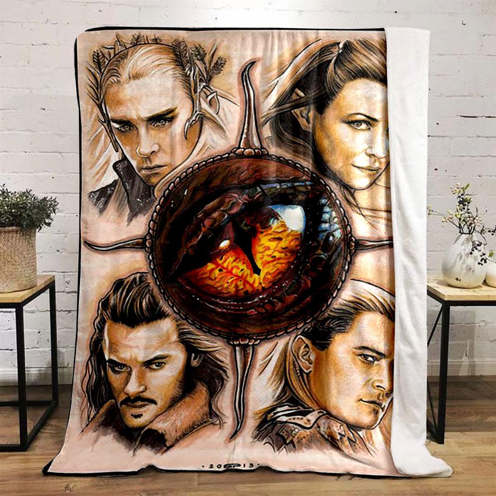 Elven Characters Dragon Eye Blanket bedroom Blanket for Livingroom Couch lunch break Soft Cozy throw for Friend's festival Gift