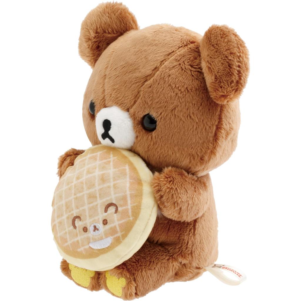 San-X Rilakkuma "Rilakkuma X Mister Donut" Donut Rolling Plush Toy, Chairoikoguma (Angel Cream), MV27401, H150 X W140 X D110mm