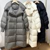 Женский пуховик длинный осенне-зимний теплый повседневный оверсайз свободный верхняя одежда мягкое удобное модное пальто