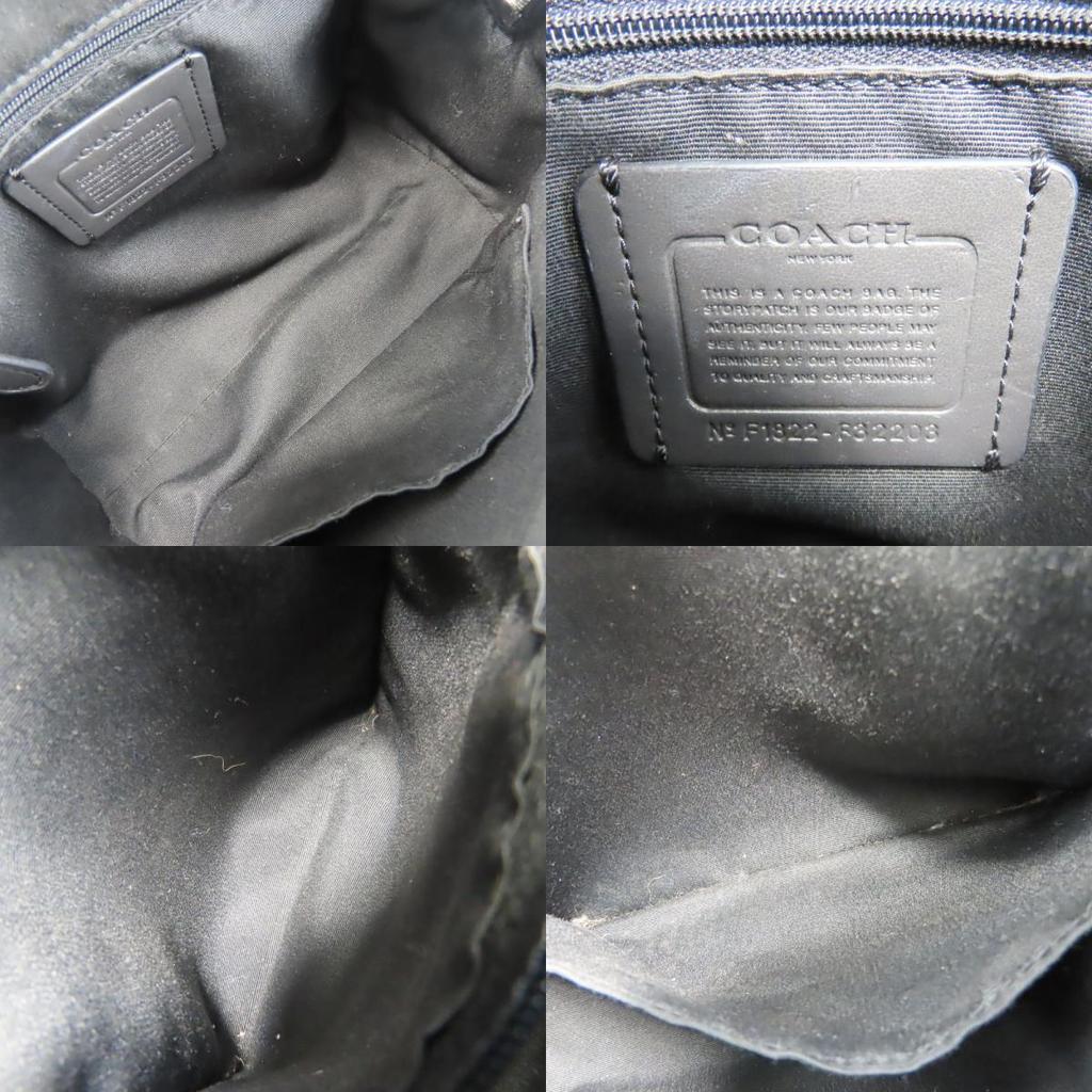 Подержанная сумка COACH F32203 Signature ПВХ с покрытием/кожа серая черная На плечо