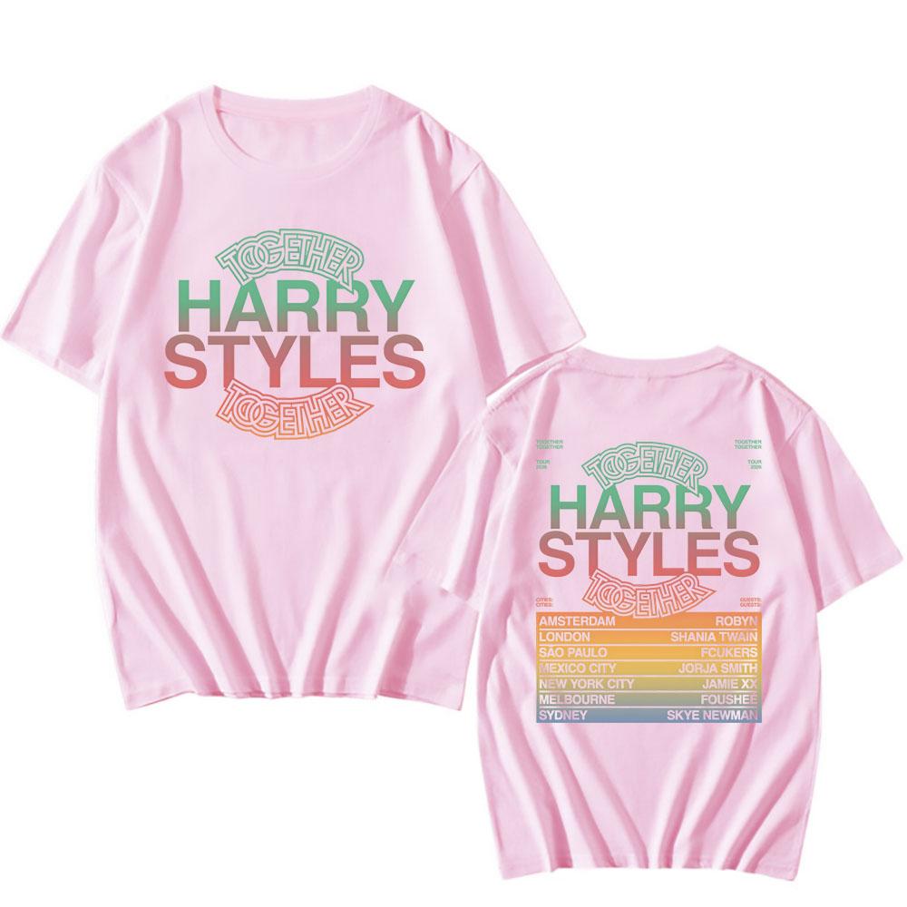 HarryStyles Together, Together Tour 2026 Футболки 100% Хлопок Летняя Короткий Рукав Унисекс Футболка Певец Графический Принт Футболки Мужские Топы смешные футболки