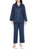Champion Cotton Long Sleeves and Navy Blue Women's 100% Loungewear, Pants, Yarn-Dyed Satin,