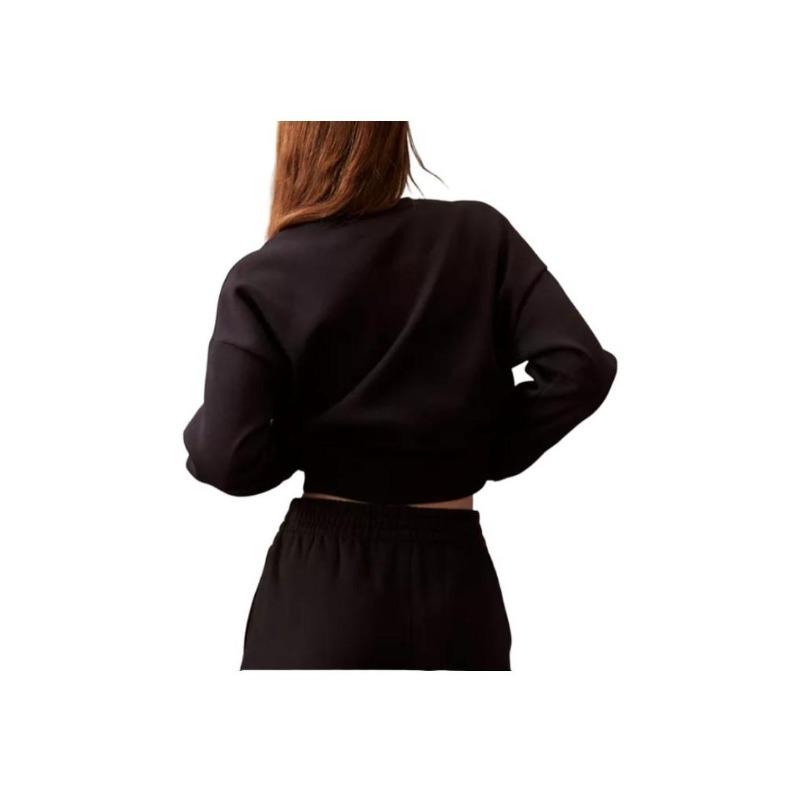 Calvin Klein Женская толстовка с длинным рукавом, круглым вырезом и принтом букв, комфортная, черная 40W204P-001