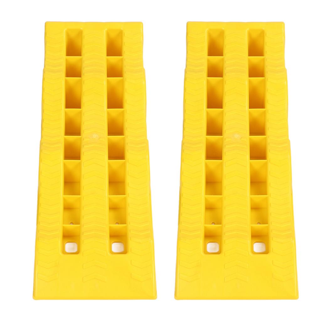 1 Pair RV Leveling Ramps 3 Stage Yellow Trailer Camper Wheel Chocks for Stabilizing Uneven Ground an