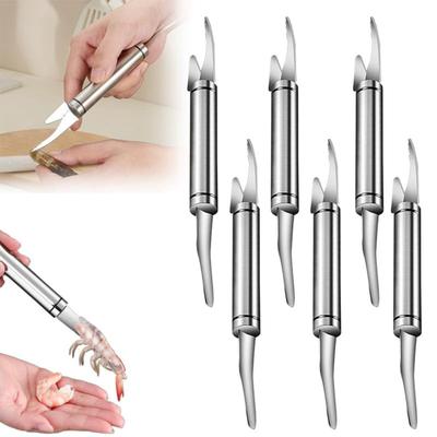 Многофункциональный нож для удаления линии креветки 5 в 1, нож для живота для удаления чешуи с линии креветки из нержавеющей стали, портативный нож для чистки линии креветки, кухня