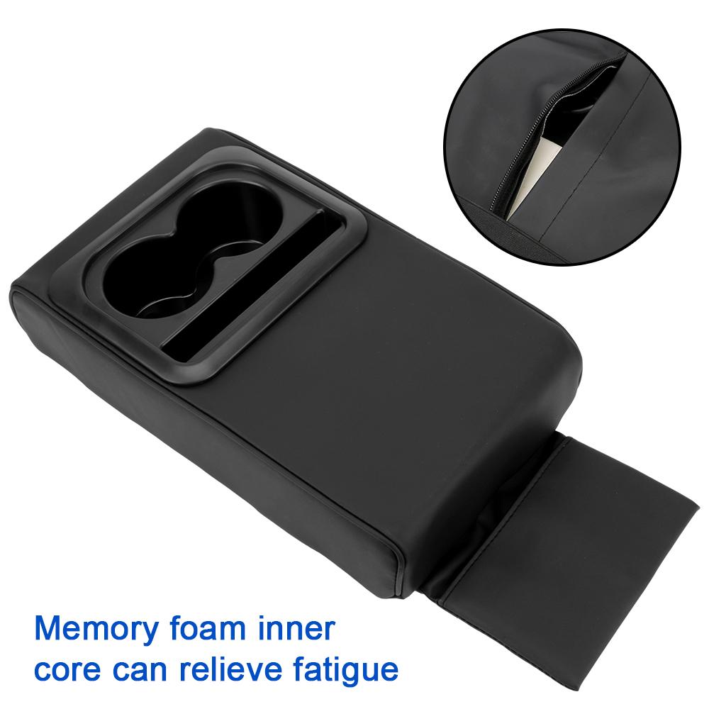 Car Armrest Cushion Box Hand Elbow Support Arm Rest Storager Box with Cup Holder Anti-fatigue Auto Accessories