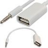 3.5mm Male AUX Audio Plug Jack to USB 2.0 Female Converter Cable Cord EN