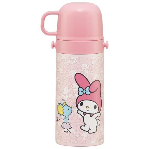 Skater Children's Stainless Steel Water Bottle 2-Way Direct Drinking 420ml Cup Drinking 350ml My Melody Ushiro Shiro Sanrio Child-friendly Lightweight