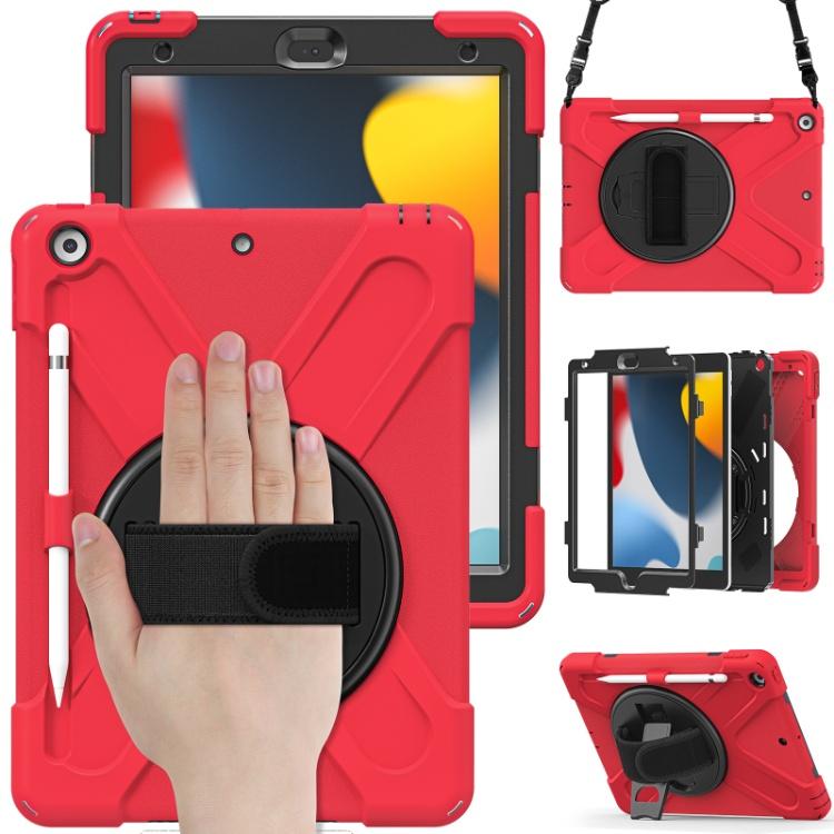 Custom 3-in-1 Protective Tablet Case for iPad 9th 8th 10.2 Inch Shockproof with Wrist Strap and Pencil Holder