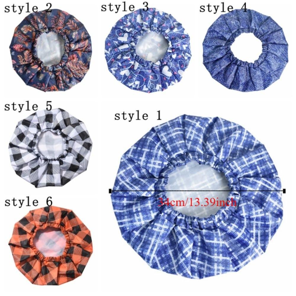 Waterproof Double Layer Bath Cap Anti-Fouling Shampoo Cap Print Hat Shower Cap  Swimming