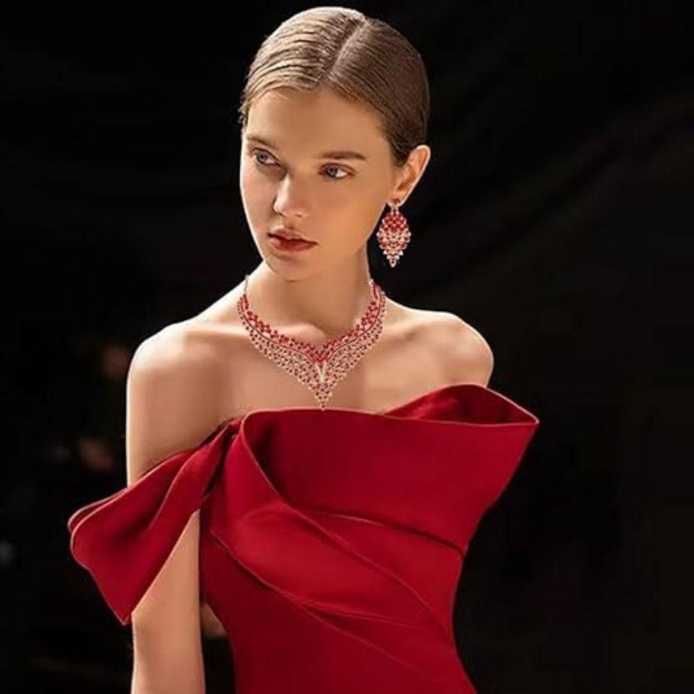 Fashion Necklace Earring Set Exquisite Clavicle Chain Europe America Style Jewelry Set Women