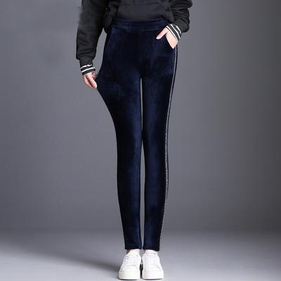 Новинка 2021 года, женская одежда, черные винтажные однотонные бархатные брюки с высокой талией, женские узкие бархатные брюки-карандаш в стиле ретро