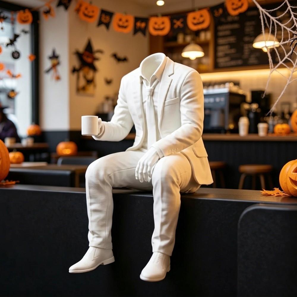 3D Printed Magician Statue Home Decoration Sitting Man Figurine Bookshelf Decor